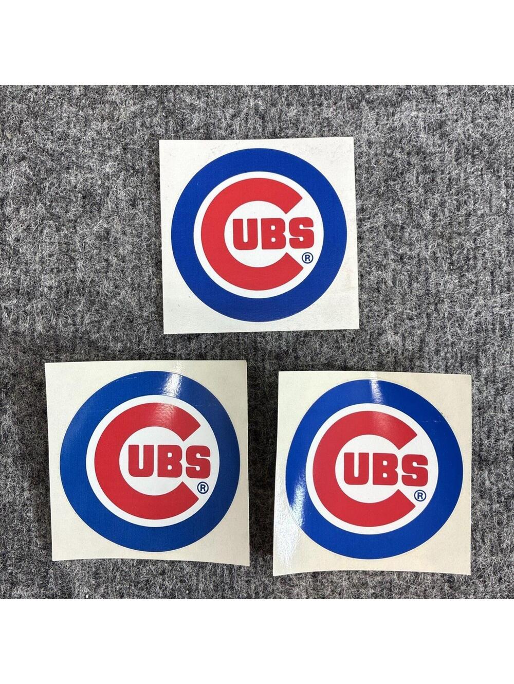 (3) MLB CHICAGO CUBS Vintage Circa 1980's  Team Logo Stickers MLB